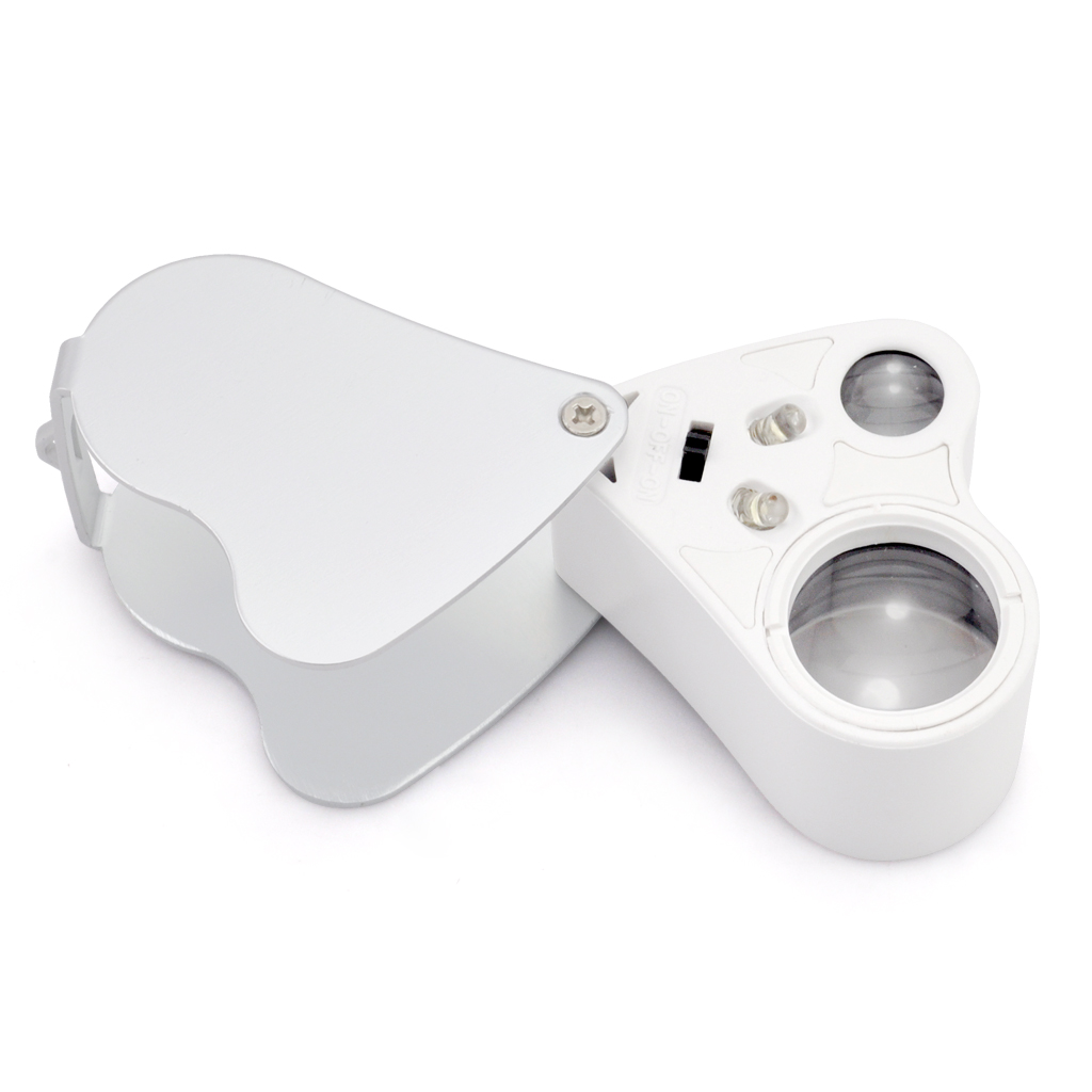 Foldable 30X 60X Illuminated Jewely Eye Loupe Magnifier with LED